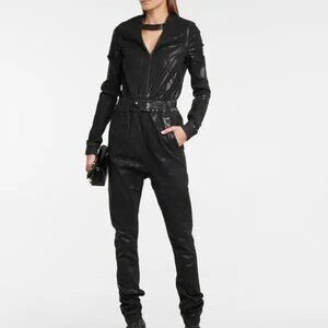 RICK OWENS DRKSHDW Eclipse Black Coated Denim Cargo Bodysuit /Bodybag M IT 42-44